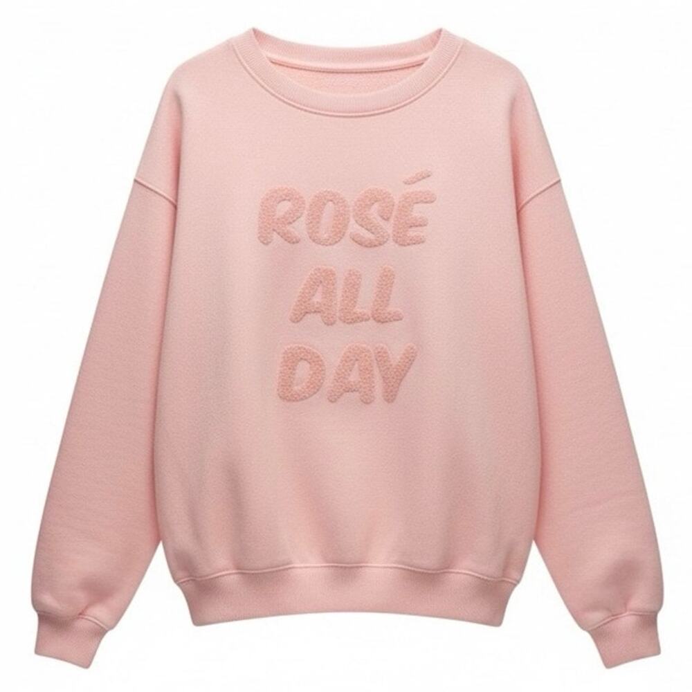 GreenTea Pink 'ROSÉ ALL DAY' Crewneck Sweatshirt